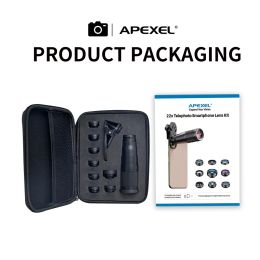 APEXEL 10 in 1 Telescope Zoom Mobile Phone Lens Kit with Macro Lens Fisheye Wide CPL Star Filter Lenses for iPhone all Smartphon