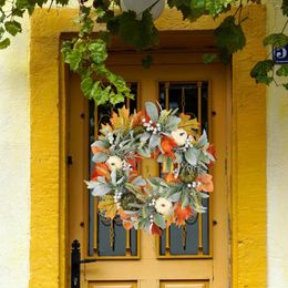 Decorative Flowers Halloween Wreath Ornament Garland Artificial Autumn For