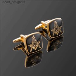 Cuff Links Hot Fashion men cuff links freemasonry cufflinks masonic cuff buttons sleeve designer for masonry square and compass with G Y240411H5MH