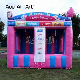 6mL x 4mW x 3.5mH (20x13.2x11.5ft) New Designed Inflatable Concession Stands Treat Shop Kiosk Tent with Two Stalls for Cotton Candy/cold drink in children's day carnival