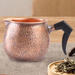 Hip Flasks Tea Pitcher Copper With Wooden Handle Handmade Ceremony Sharing Cup