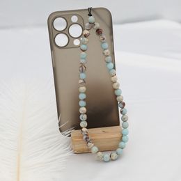 8mm Shoushan Stone Mobile Phone Chain Handmade Cellphone Strap Universal Phone Lanyard Anti-lost