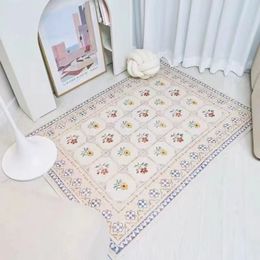 French Simple Living Room Decorative Carpet Pastoral Style Office Non-slip Carpets Light Luxury Bedroom Dressing Table Soft Rug