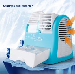 Gadgets Mini Small Fan Cooling Portable Desktop Dual Bladeless Air Conditioner USB NEW