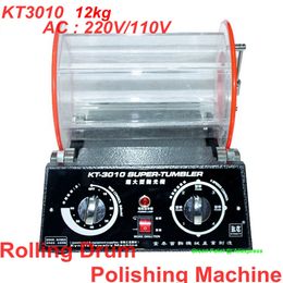 2023 New KT-3010 Rolling Drum Polishing Machine Jewellery Magnetic Polishing Vibratory Tumbler Barrel Rotary Tumbling Machine 12kg