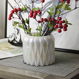 Vases Three-Color Glass Vase Modern Home Guest Restaurant Table Dried Flower Arrangement Decorative Ornament