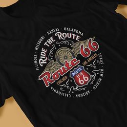 U S Route 66 Ride T Shirt Goth Men Tees Summer Clothing Polyester O-Neck TShirt