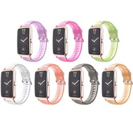 Transparent Silicone Strap For Huawei Watch Fit Mini Smart Watch Band Quick Release Belts 16MM Huawei TalkBand B6/B3 Wristband