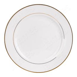 Gold Edge Ceramic Bowl and Plate Modern Simple Dinner Plates Steak Pasta Salad Dessert Cake Ceramics Tableware Fruit Soup Bowls
