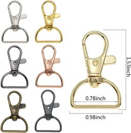 2/5Pcs Swivel Clasps Snap Hooks D Rings Alloy Metal Lanyard Snap Hooks for Keychain Bag Key Rings Jewellery Making Crafting Sewing