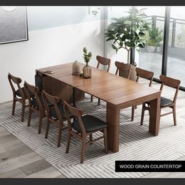 Nordic Slate Folding Small Dining Table Dining Chair Small Apartment Retractable Slate Dining Table Home