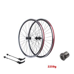 700C Road Bike Wheel Double Layer Aluminium Alloy Rim 32 Holes Quick Release Cassette Hub Bicycle Parts 7/8/9/10 Speeds