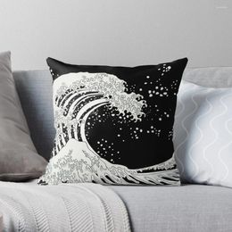 Pillow Black And White Great Wave Throw Cusions Cover Elastic For Sofa