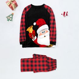 Santa Claus Print Christmas Family Matching Outfits Xmas Blouse Tops And Pants Christmas Pajamas Pijamas Navidad Para Familias