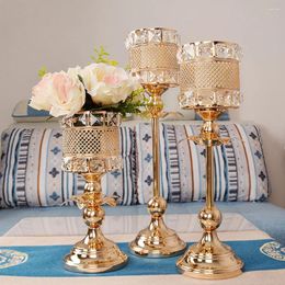 Candle Holders Candlestick European Metal Holder Stand Golden Wedding Decoration Bar Party Home 3 Pcs/Set