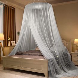 Summer Luxury Style Round Ceiling Mosquito Net Solid Color Breathable Mesh Mosquito Net Household Floor Type Elegant Bed Curtain