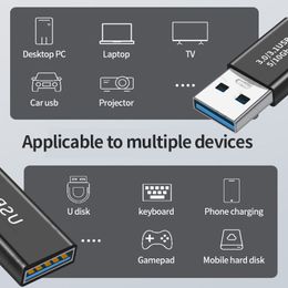 USB To USB 3.0 Adapter Connector 5Gbps USB Female To Male To Female USB Adapter Connector Cable Extender For TV PS4 Xbox SSD