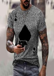 Ace Of Spades 3D Print Shirts Summer Fashion Around the neck Tshirt Heren Leisure Sport Oversize Tops5069403