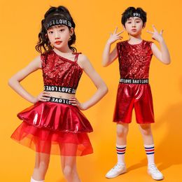 Children's performance clothes for boy and gril Street dance Jazz dance Cheerleading modern dance Hip hop Sequins