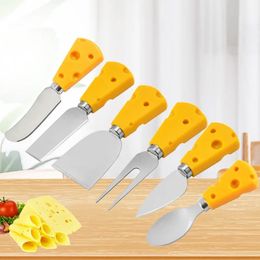 1PC Cheese Knives Cutlery Wood Handle Steel Stainless Butter Spatula ForK Spoon Flat Shovel Creative Kitchen Cooking Tools