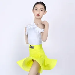 Stage Wear 8 Colors Latin Dance Performance Costume Children'S Samba Chacha Clothing For Girls Ballroom Clothes DWY9918