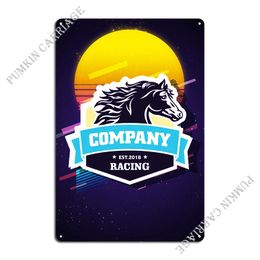 Horse Racing Metal Sign Party Garage Wall Mural Plaques Tin Sign Poster