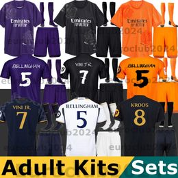 23 24 BELLINGHAM VINI JR Y-3 Soccer Jerseys KROOS Tchouameni 2023 2024 Adult Kits Shorts Football Shirt Real Madrids Purple Rodrygo MODRIC VALVERDE Camisetas Men Sets