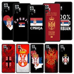 Serbia Flag For Xiaomi Redmi Note 12 5G Phone Case 10C 10 11 9 8 Pro Plus 9S 7 8T 9T 9A 8A 9C K50 K40 Gaming Silicone Cover