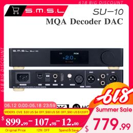 Connectors Smsl Su10 Digital Decoder Dac Audio Hifi Es9038pro Mqa Usb Music 32bit 768khz Dsd512 Bluetooth to Anologe Converter Su10