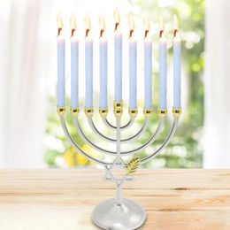 Candle Holders Metal Hanukkah Candleholder Candelabras Party 9 Branch Menorah Candlestick