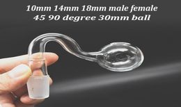 10mm 14mm 18mm Glass Oil Bowl Adapter Thick Pyrex Glass Oil Burner Pipe Male Female Joint for Dab Rig Hookah Bong Accessories7621306