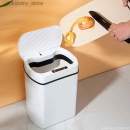 Waste Bins 13/15L Smart Trash Can Automatic Induction Lare Capacity Dustbin arbae Bin Waterproof Wastebasket for Kitchen Bathroom Home L49