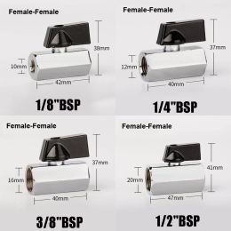 Brass Ball Valve 1/8" 1/4" 3/8" 1/2" BSP Threaded Black Mini Male To Female Air Compressor Water Gas Oil Shut Off Valve