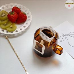 Wine Glasses Realme Ins Nordic Coffee Cup Latte Coloured Glass Vintage Water Tea Milk Transparent Heat-resistant Wedding Mug