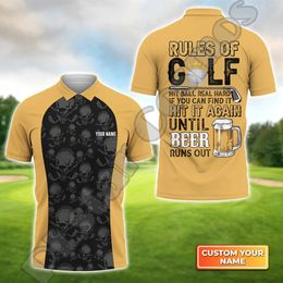 Custom Name Mesh Breathable Golf Player Golfer Vintage Tattoo Retro 3DPrint Harajuku Summer Casual Short Sleeves Polo Shirts A1