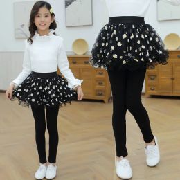 Trousers Girls Leggings Skirtpants Lace Princess Spring Autumn Winter Children Slim Skirt Skinny Trousers Kids Cute Cotton Clothes Pants