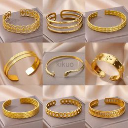 Bangle Vintage Snake Bangle Bracelet For Women Stainless Steel Snake Opening Bangle Animal Aesthetic Fashion Jewelry pulseras mujer 24411