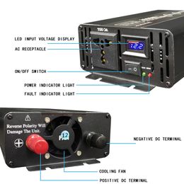 Pure Sine Wave Inverter 220V 8000W Portable Power Bank Converter Solar Inverter DC12V 24V To AC 220V Solar Car Converter