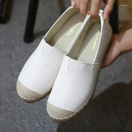 Casual Shoes 2024 Loafers Women Slip On Flats Solid Spring Summer Ladies Round Toe White Womens Leather Moccasins