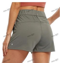 Yoga shorts new style rising shorts breathable quick-dry yoga shorts sport-lined short hidden zipper side lower zip pocket running girls sweatpants