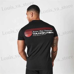 Men's T-Shirts Black Athletics Division Mens T-Shirts Jogger Gym Sports Cotton Round Neck Short Slve Outdoor basketball T-shirt T240411