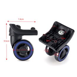 4Pcs Mute Replacement Luggage Suitcase Wheels Black Left and Right 360 Swivel Casters for Trolley Suitcase Travel Box Accessory