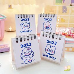 2023 Desk Calendar Portable Small Triangular Base 2023 Creative Monthly Plan Calendar for Office