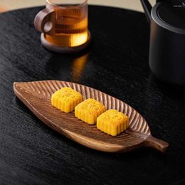 Plates Snack Leaves Shape Decorative Appetiser Dishes Wooden Plate Fruit Serving Tray Tableware Sushi