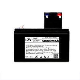 For 12V Battery 50Ah 18650 lithium battery pack suitable for solar energy electric vehicle battery power display+12.6V3A charger