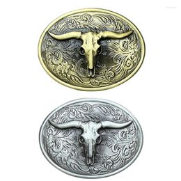 Belts Cowboy Head Belt Buckle Metal Personality Oval For DIY Waistband