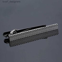 Tie Clips Black Hand engraving Tie Pin Tie Clip Personalize Gift Pin Clasp Tie Bar Fashion stripes Classic Tie Clip For Business Suit Y240411