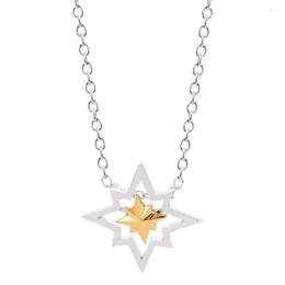 Chains Pentagram Necklace Sterling Silver Starfish Star Pendant For Women Fashion Wedding Engagement Jewelry