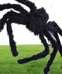 For Party Halloween Decoration Black Spider Haunted House Prop Indoor Outdoor Giant 3 Size 30cm 50cm 75cm8812146