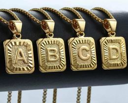 Initial Letter Pendant Name Necklack Yellow Gold j k Necklace for Women Men Bt Friend Jewellery Gifts Drop50817585218682